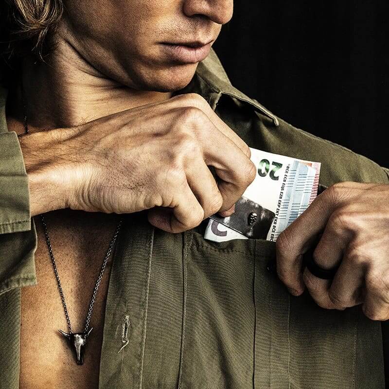 Collier tête de buffle - L
