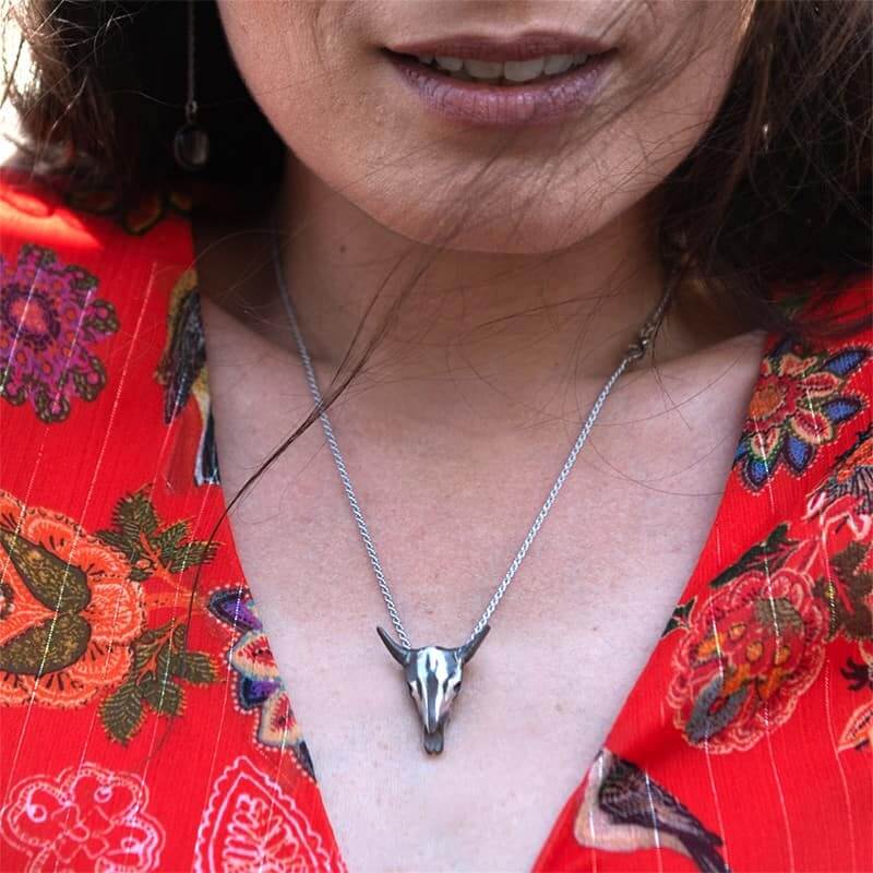 Collier tête de buffle - L