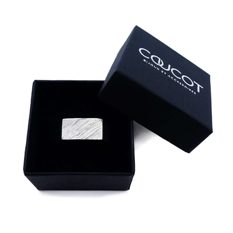 Chevalière en argent Tungstène R