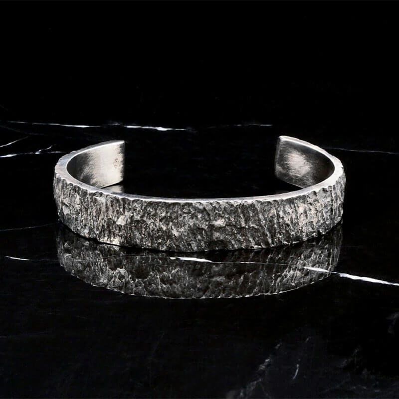 Men's Hyper-IO-L silver cuff-bracelet