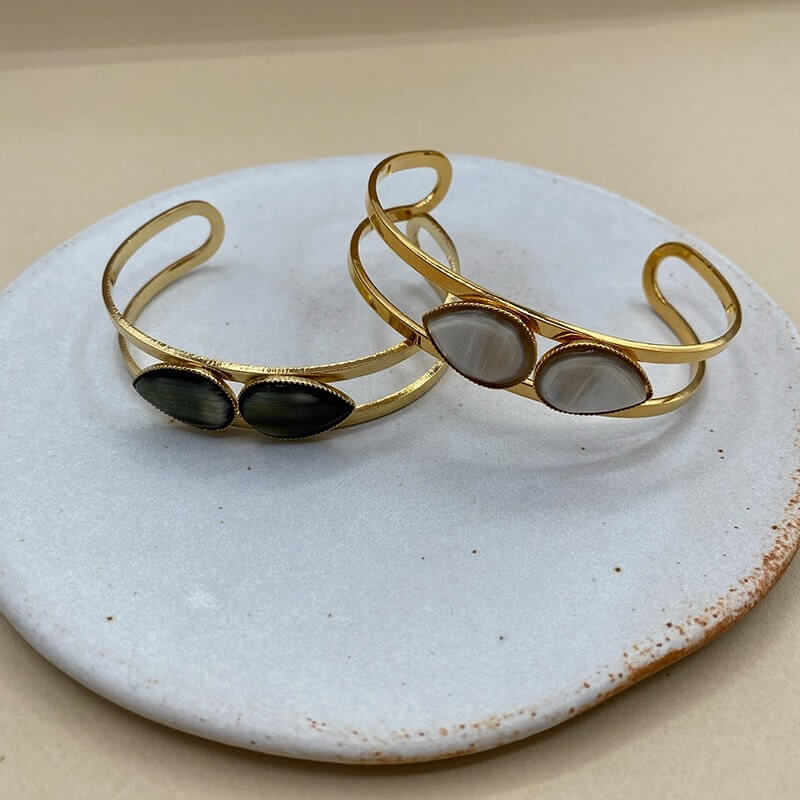 Manchette en plaqué or - Astrid