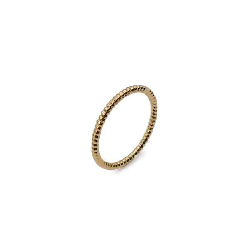 Bague en plaqué or - Azaes strié