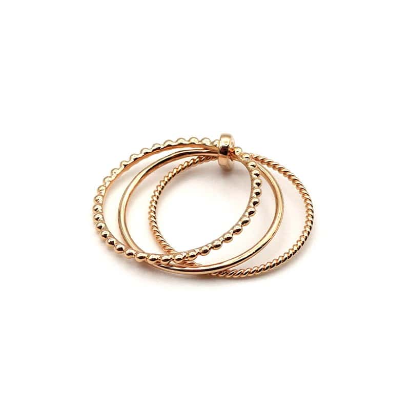 Bague semainier en plaqué or - 3 bagues