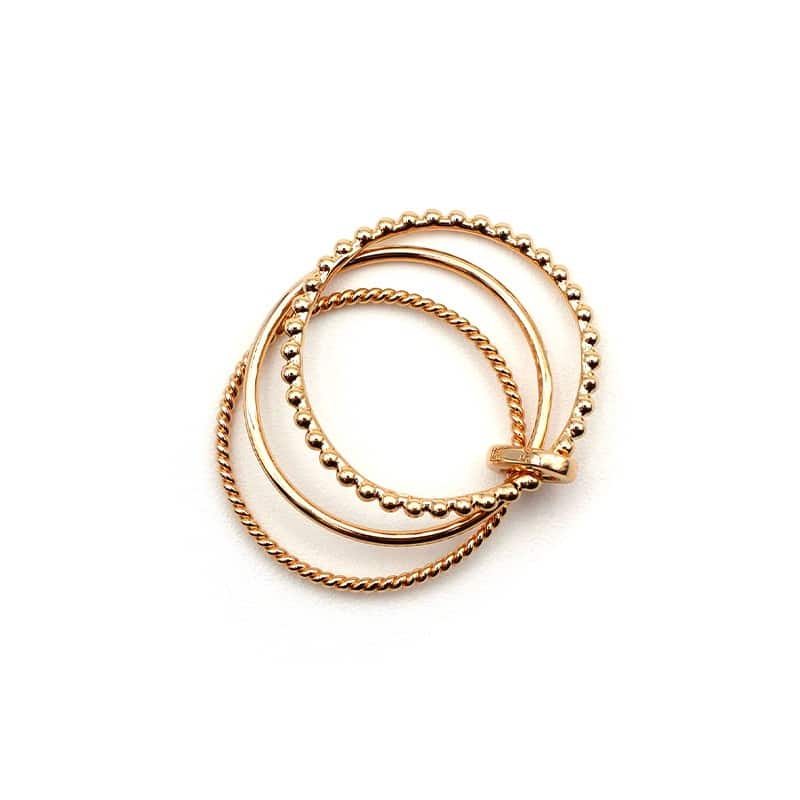 Bague semainier en plaqué or - 3 bagues
