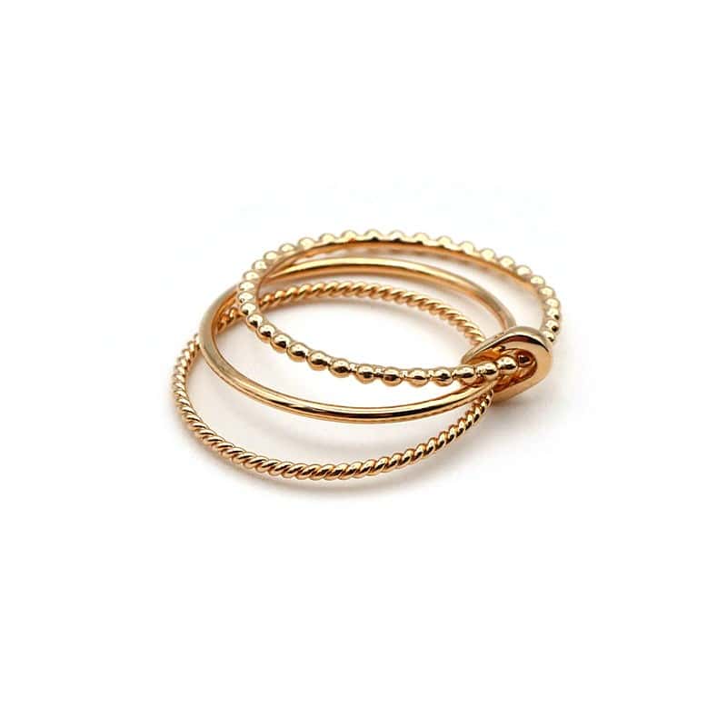 Bague semainier en plaqué or - 3 bagues