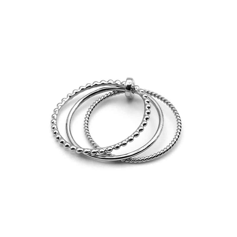 Bague semainier en argent - 3 bagues