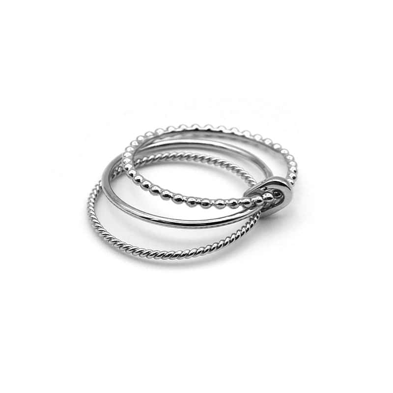 Silver multi-row ring - 3 rings