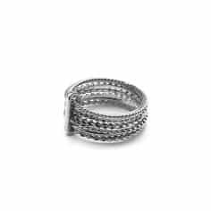 Bague semainier en argent -...