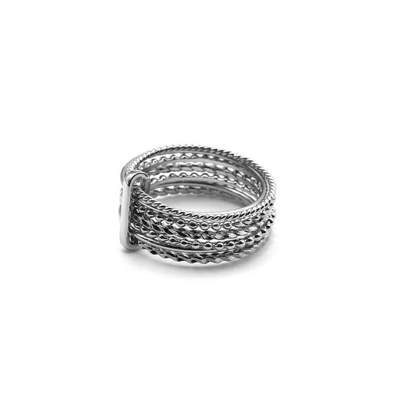 Bague semainier en argent - 7 bagues