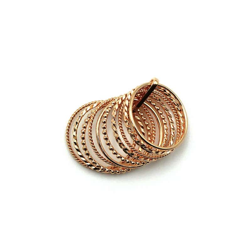 Bague semainier en plaqué or - 10 bagues