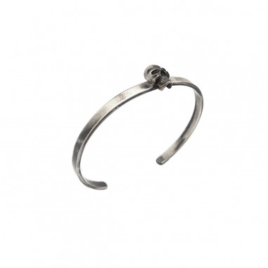 Silver Skull Cuff - L