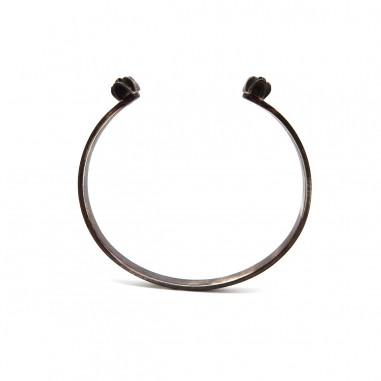 Manchette double têtes de mort en argent