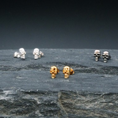 Silver skull earrings