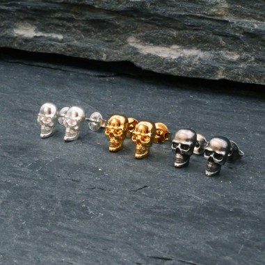 Silver skull earrings