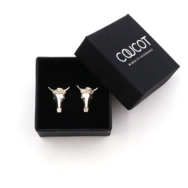 Boucles d'oreilles buffle en argent