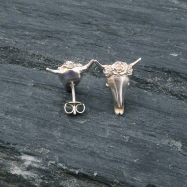 Boucles d'oreilles buffle en argent