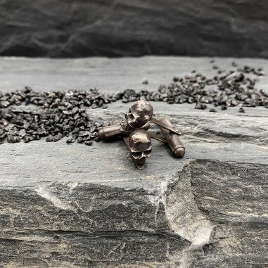 Boutons de manchette tête de mort en...